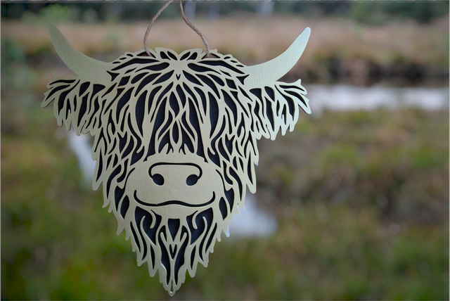 2D Hooglander zwart / goud