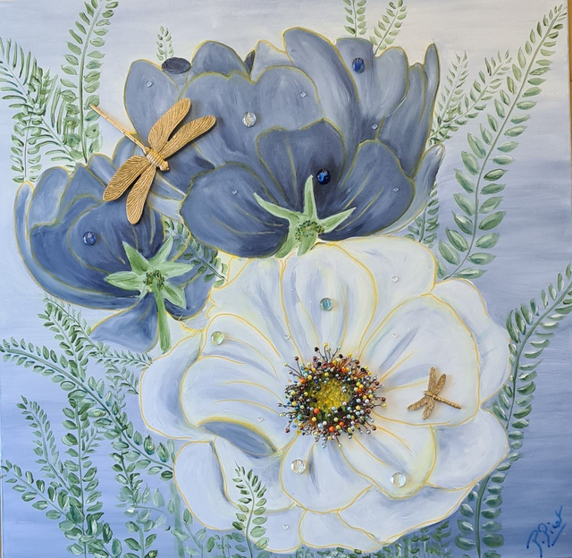 Les fleurs bleues 80x80