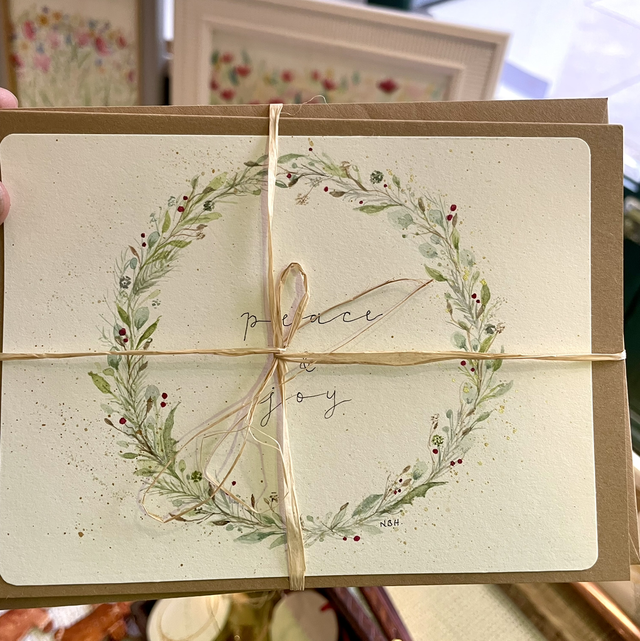 Original Watercolour card ‘Peace &amp; Joy’