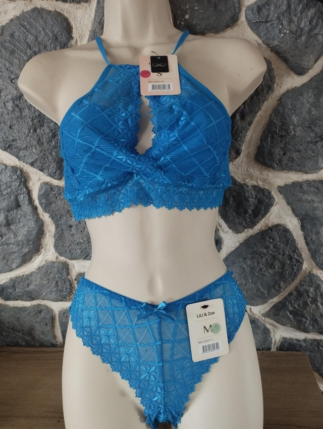 Ensemble triangle sans armatures bleu royal