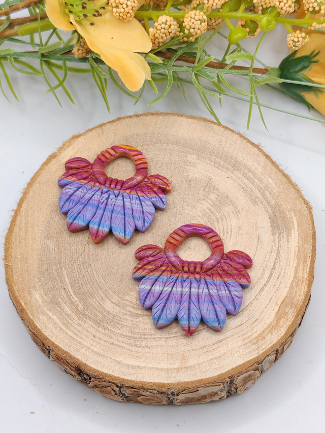 Totem plume mélange dégradé