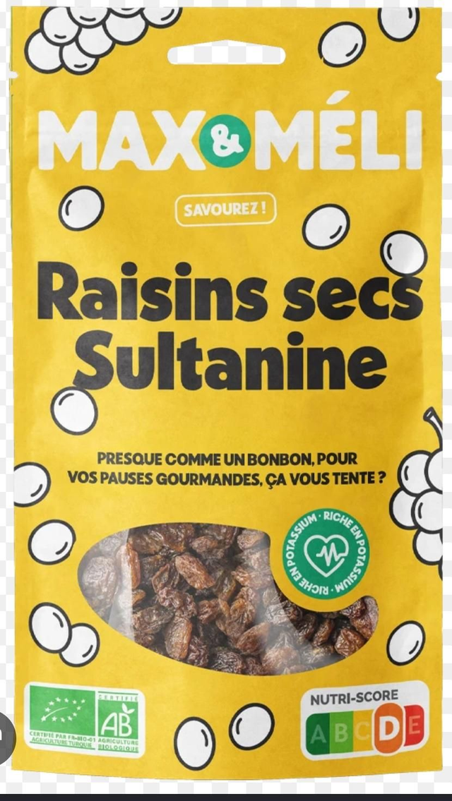 Raisins Secs Sultanine Bio 250g | Max &amp; Méli Encas