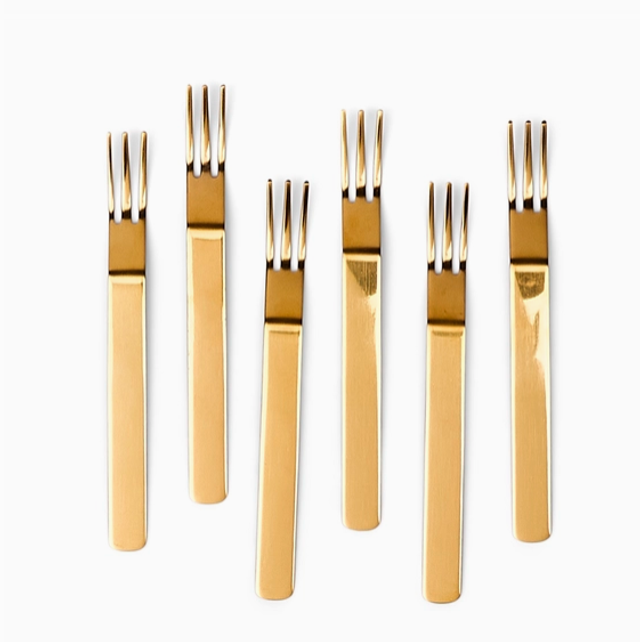 WAZZY appetizer forks - Gold stainless steel