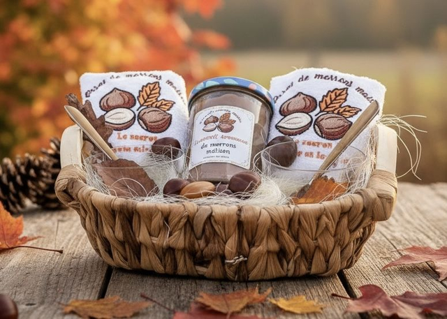 fichier broderie Marrons/Châtaigne - Cadre 10x10 / 12 Formats