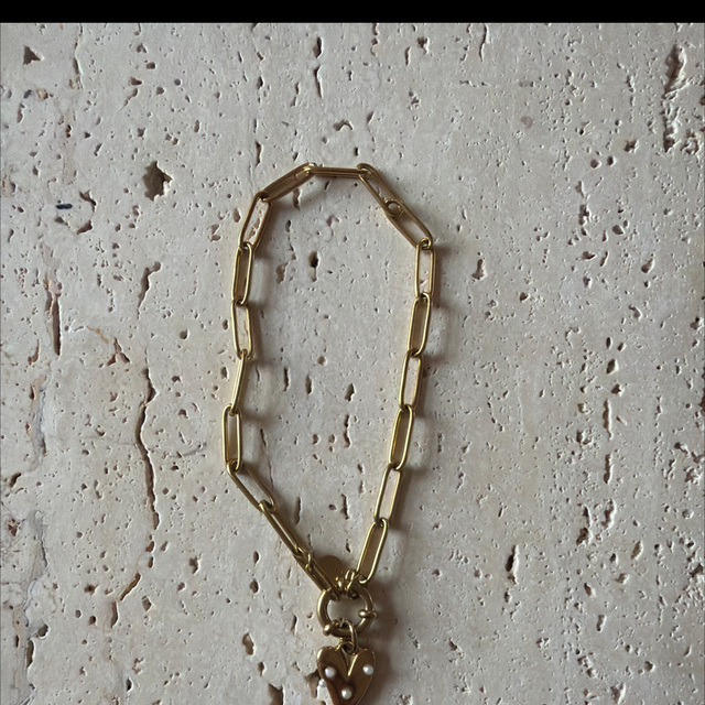 Armband hartje parel