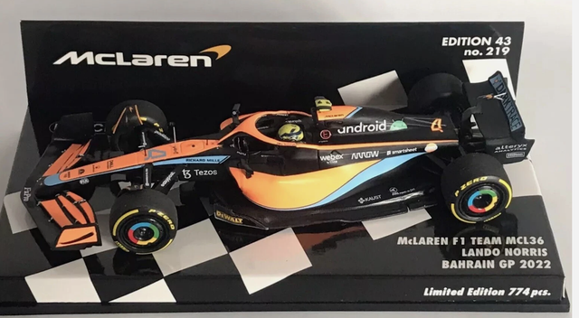 McLaren MCL36 GP Bahrain 2022 L. Norris Minichamps 1:43 Formel 1 