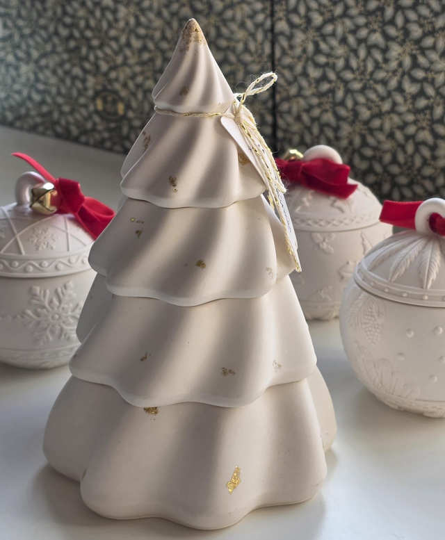 Bougie boule de Noël " Flocon de neige "