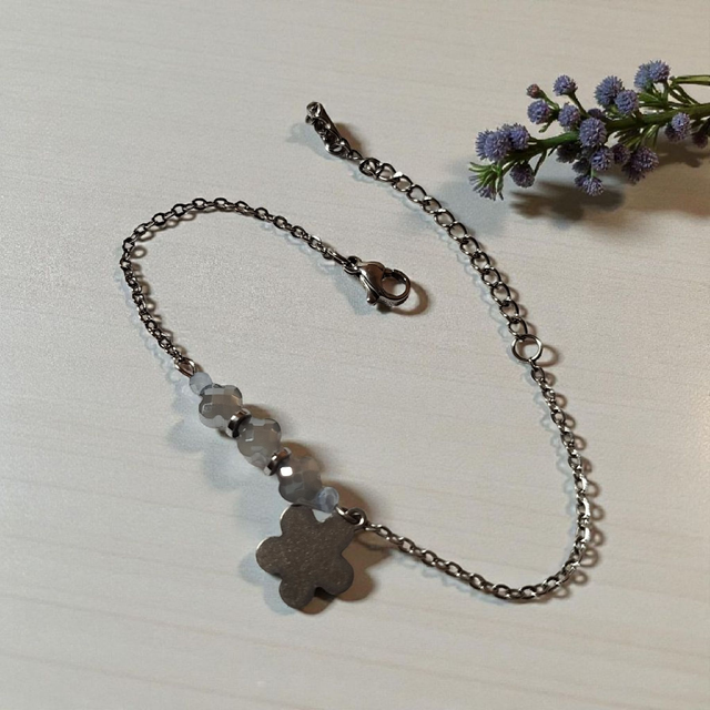 Bracelet acier inoxydable gris et argenté