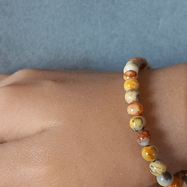 Bracelet ajustable en Agate crazy lace