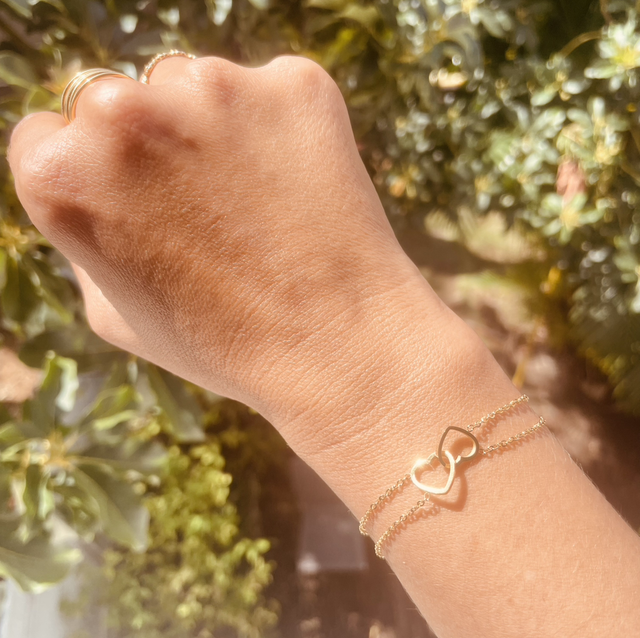 Bracelet TWEE Cœurs Doubles | Ajustable en acier inoxydable