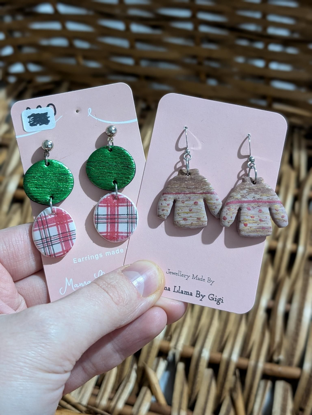 Polymer clay earrings Christmas 