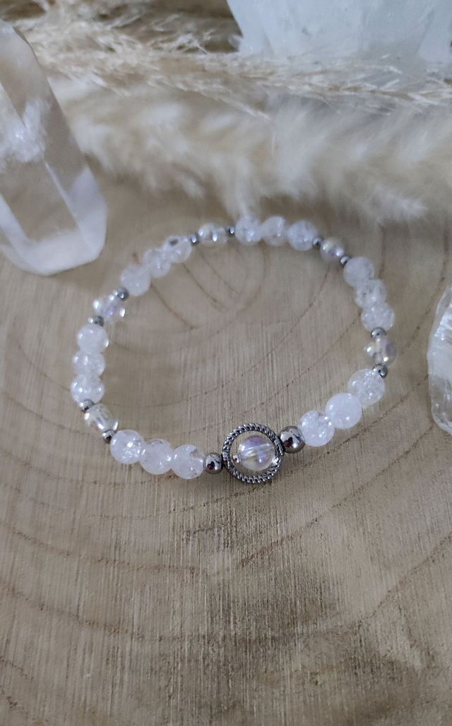 Bracelet "Nouveau départ" Cristal de roche craquelé