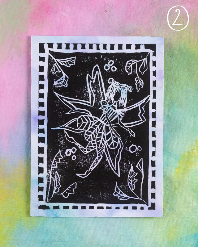 Linogravure "Little Fairy"