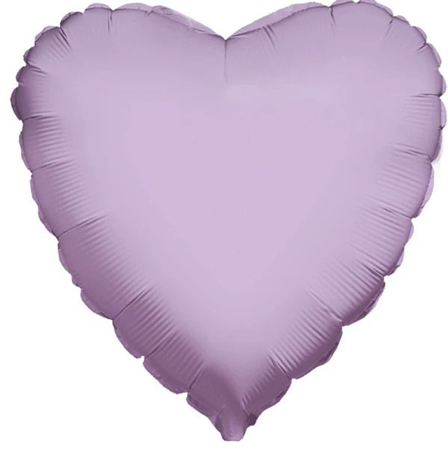 18" PASTEL LAVENDER HEART PACKAGED FOIL