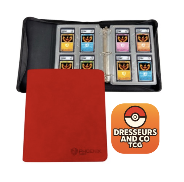 Précommande lot de 5 Phoenix Shield - Portfolio - - ROUGE - POUR 32 CARTES GRADEES SFG est PCA (1)