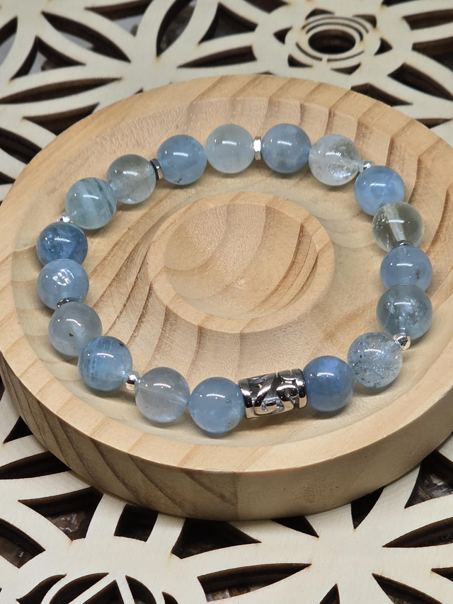 Bracelet Aigue marine haute qualité 1 cm 