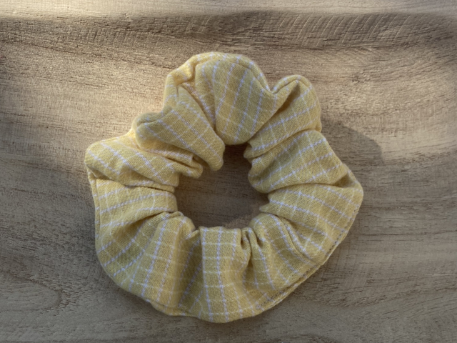 Chouchou vichy jaune 