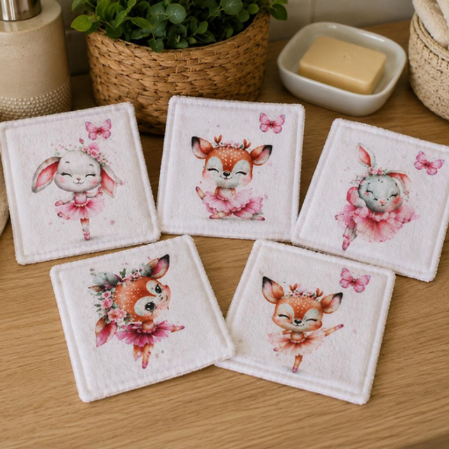 Lingettes lavables bébé – Lot de 5