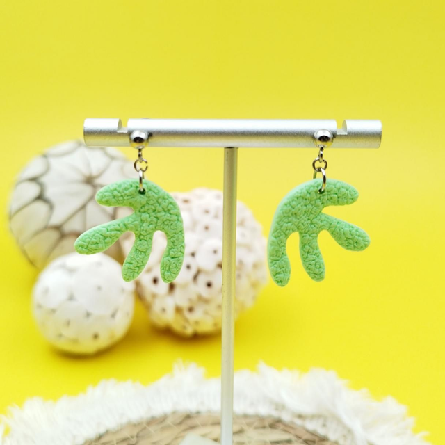 Boucles d'oreilles "Ti Phycéa" Vert pastel