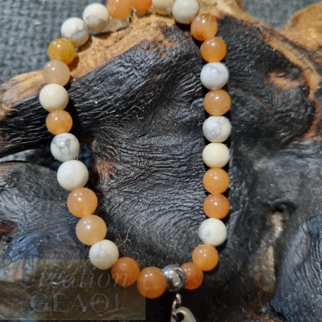 Howlite et aventurine orange 