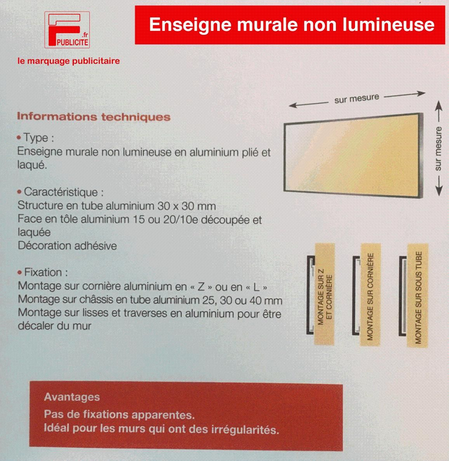 POSE SUPPORT MURAL caisson ou panneau