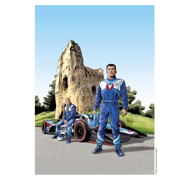 Affiche Brionne 2024 : Ex-libris Marc Bourgne / Michel Vaillant A4 limité à 200 ex &amp; signé