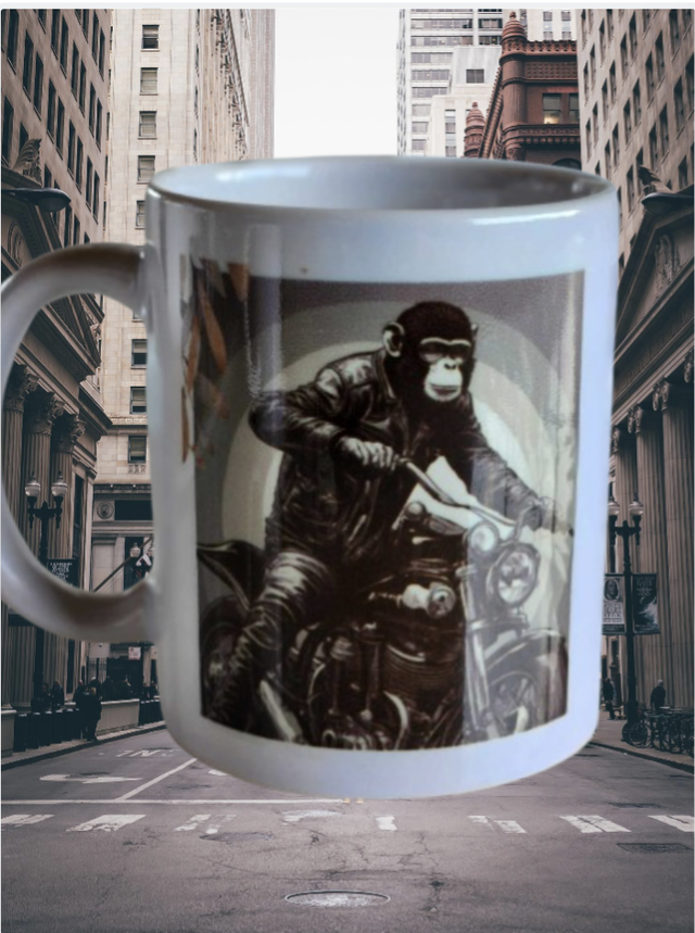 Mug  50 ans " Singe Motard " 