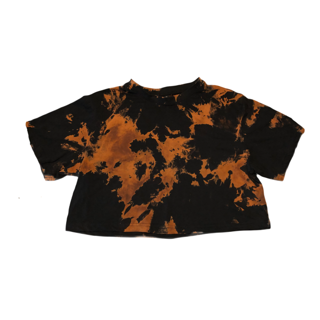 bleached boxy crop top (choose your text) L-4XL