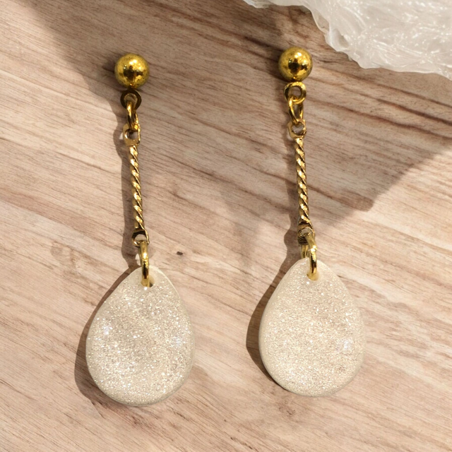 PETITES GOUTTES TOMBANTES BLANC BRILLANT