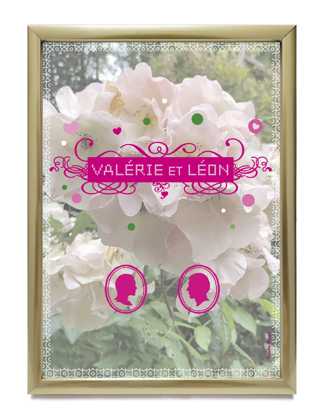 CENTRE DE TABLE 13 X 18 cm FLORE (CE-001-P) personnalisable