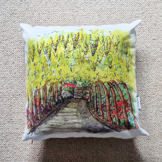 Bodnant Garden Laburnum arch cushion cover