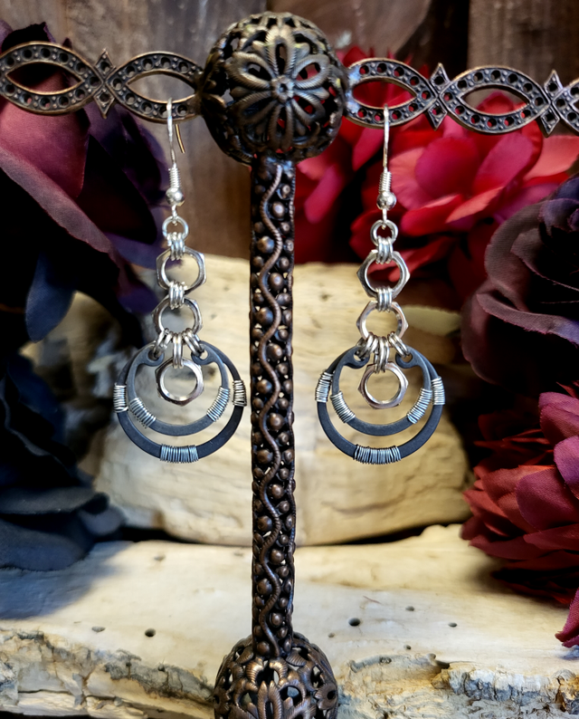 Boucles d'Oreilles Néo Circlips "Spirale d'Acier"