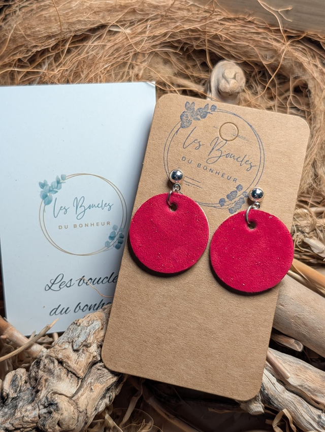 Boucles d'oreilles Années 80/90 Moon fushia x019