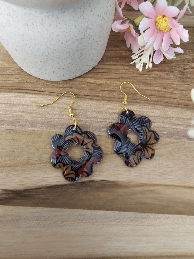 🗿 EVE-&quot;Éclat Wax Rouge&quot; – bijoux en Résine avec motif Africain🗿