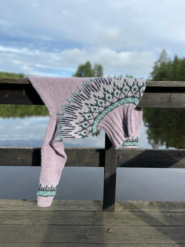 Hopi Polar Sweater Kit - Col 10 (Light Purple Vams) - Wool & Pattern - Linka Neumann