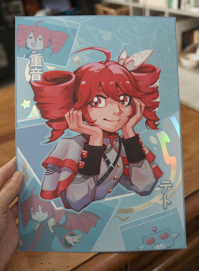 Illustration avec Foil arc-en-ciel Holographique Kasane Teto