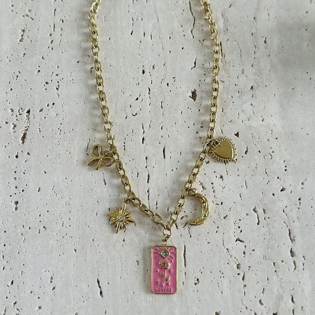 Ketting roze roos 