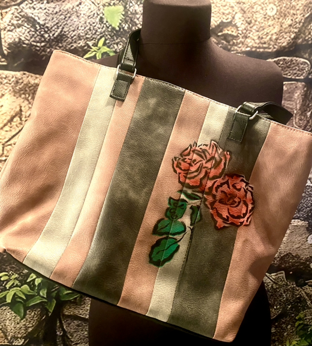 Leder Tasche ROSES !!UNIKAT!!