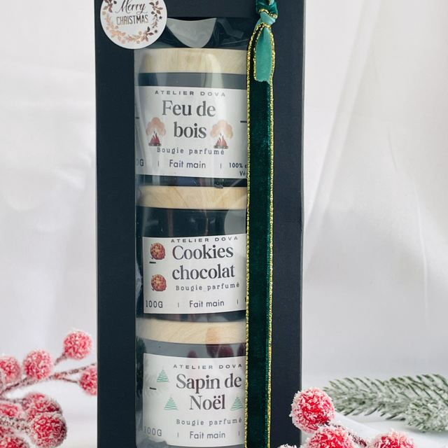Nuit de Noël, coffret 3 bougies parfumées 