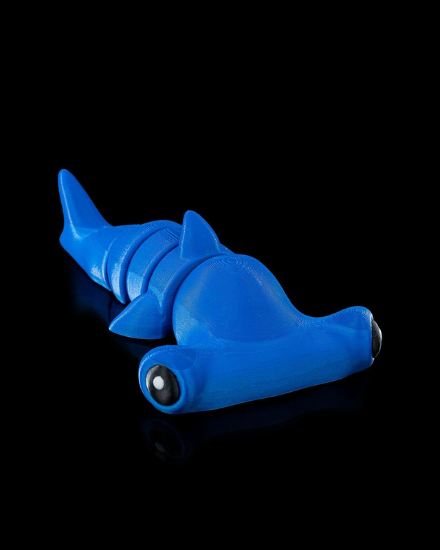 3D Druck: Cute Flexi Hammerhead Shark - Hammerhai Schlüsselanhänger oder Magnet