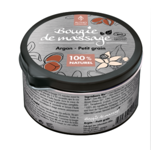 Bougie de massage Argan / Petit grain 100ml