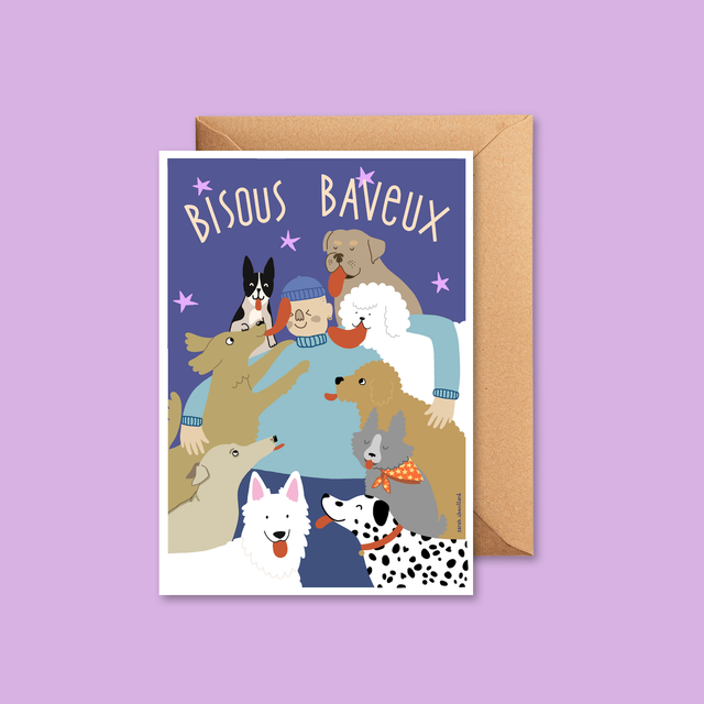 Bisous baveux - Carte