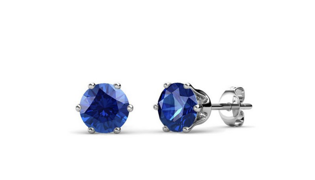 Boucles d'oreilles Clous Birth Stone Septembre Laiton de haute qualité Plaqué Rhodium