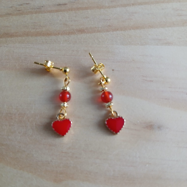 Meisjes oorbellen met Carneool “Vuurhart” (3.056)