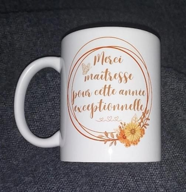 Mug fleuri merci maîtresse 