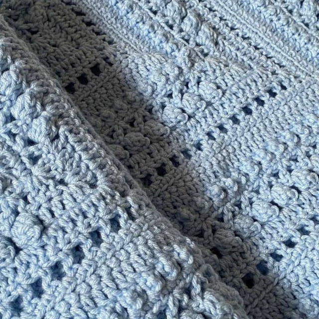 Baby deken licht blauw 87,5 x 95 cm