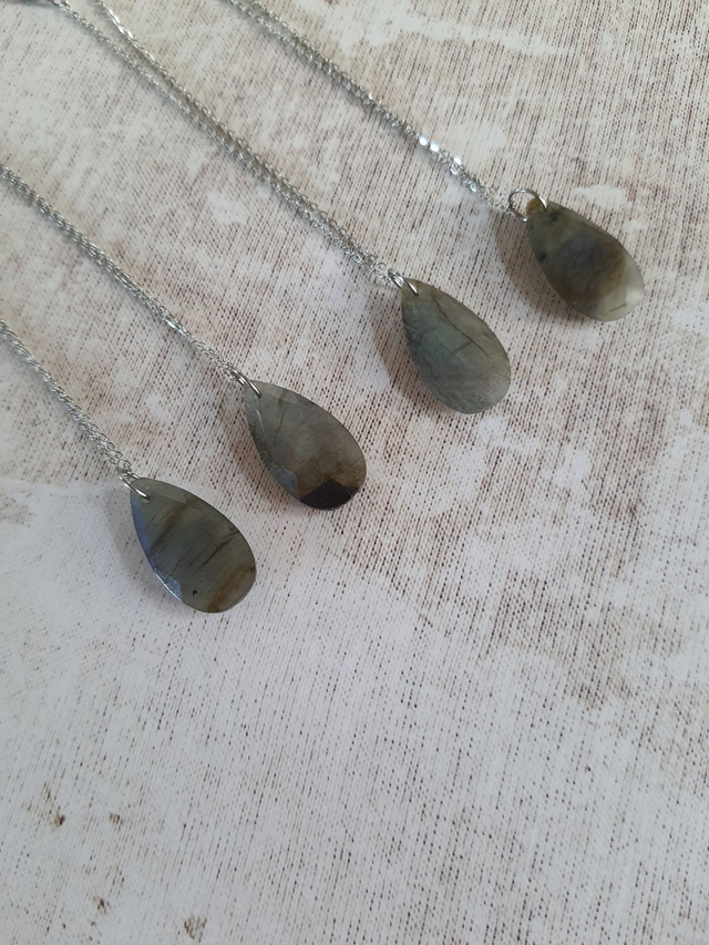 Collier Aurore argenté - Labradorite