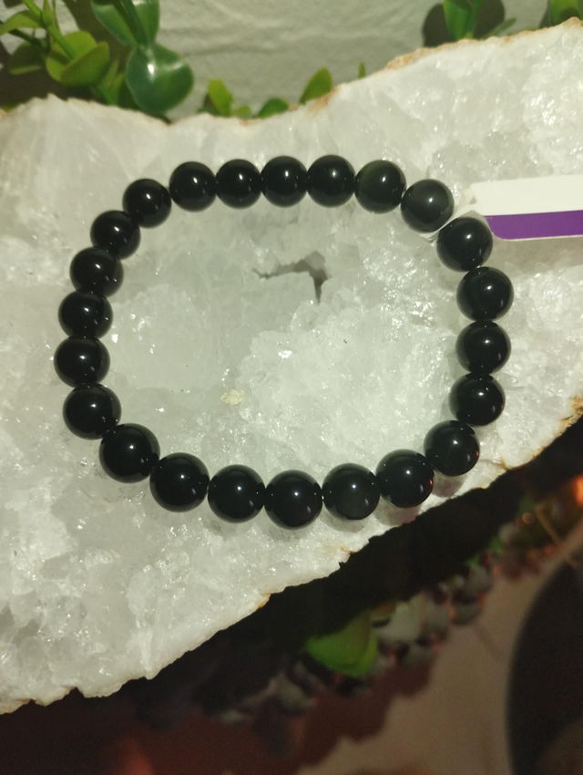 Bracelet Obsidienne noire 6mm