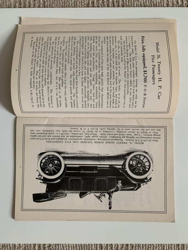 Stanley Steam Cars Announcement for the Season 1913