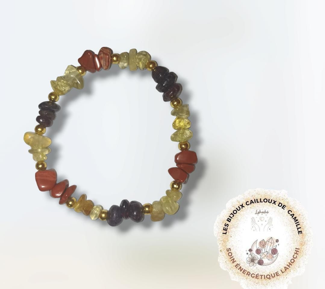 Bracelet Chance en citrine, grenat et jaspe rouge 
